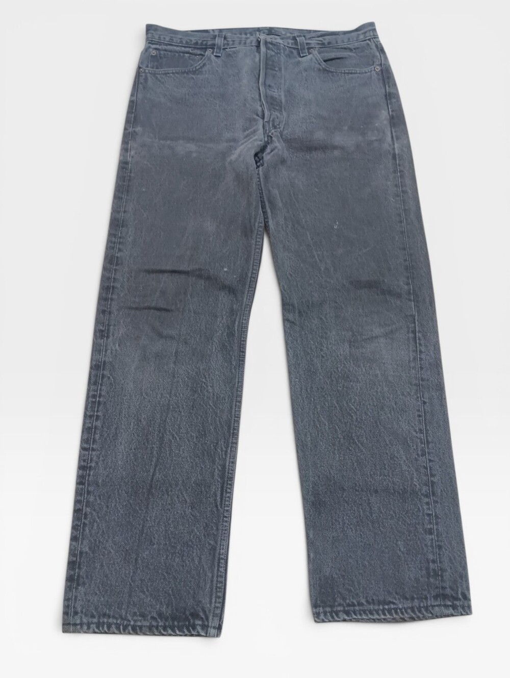 Vintage Style Levis 501 Button Fly Men's Grey Straight-Leg Jeans 36x30